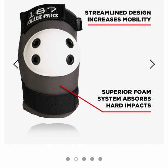 Kids Elbow Pads - Black and White - Picture 4 of 5